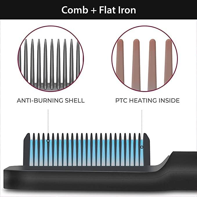 Hair Straightener Comb Brush